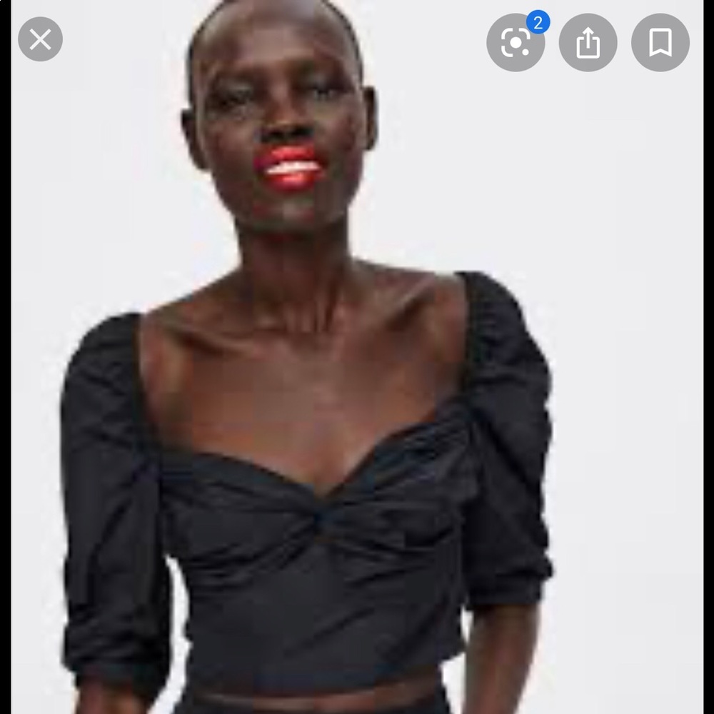 NWOT Zara Off the Shoulder Crop Top